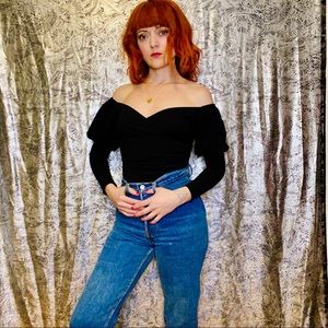 Black missguided milkmaid bodysuit, XS, NWT